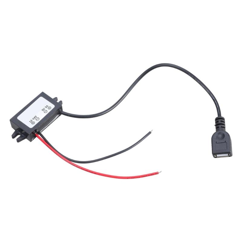 DC12V 24V Steps Down To 5V 3A USB Power Converter USB Car Charger Compatible for Electronics Charging Needs 13cm Input