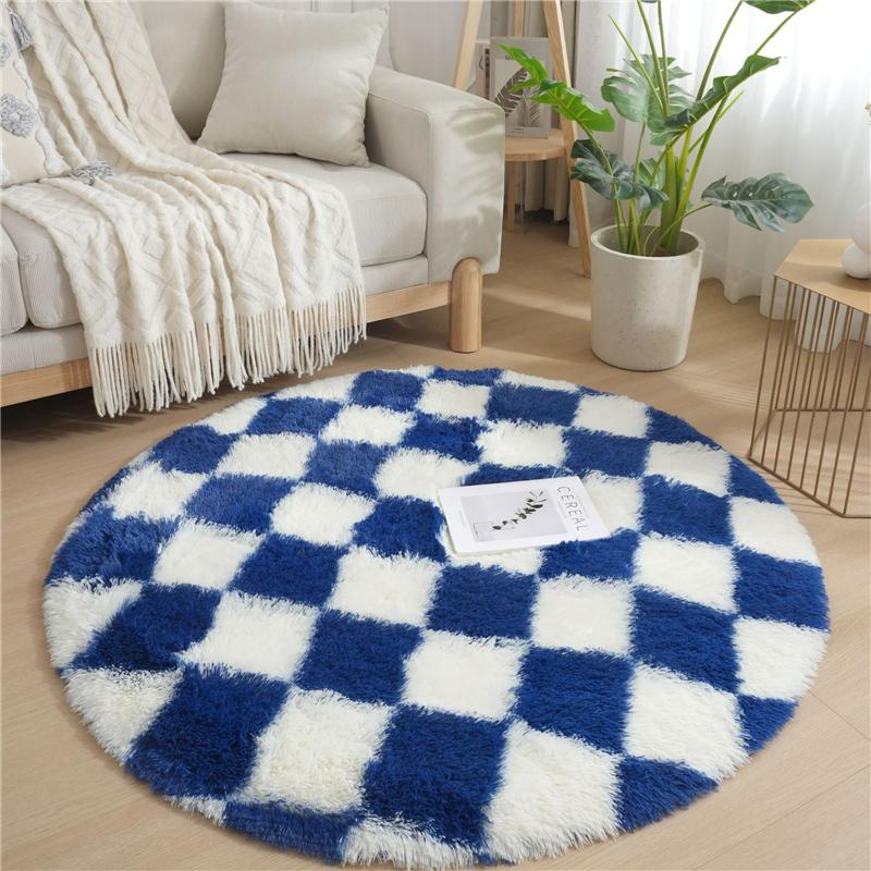 2x2m Super Soft Plush Round Rug Mat Fluffy White Carpets for Living Room Home Decor Bedroom Kid Room Decoration Salon Thick Pile Rug