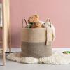 Home Cotton Rope Woven Storage Basket Dirty Clothes Basket Storage Basket Living Room Bedroom Large Capacity Sundries Basket