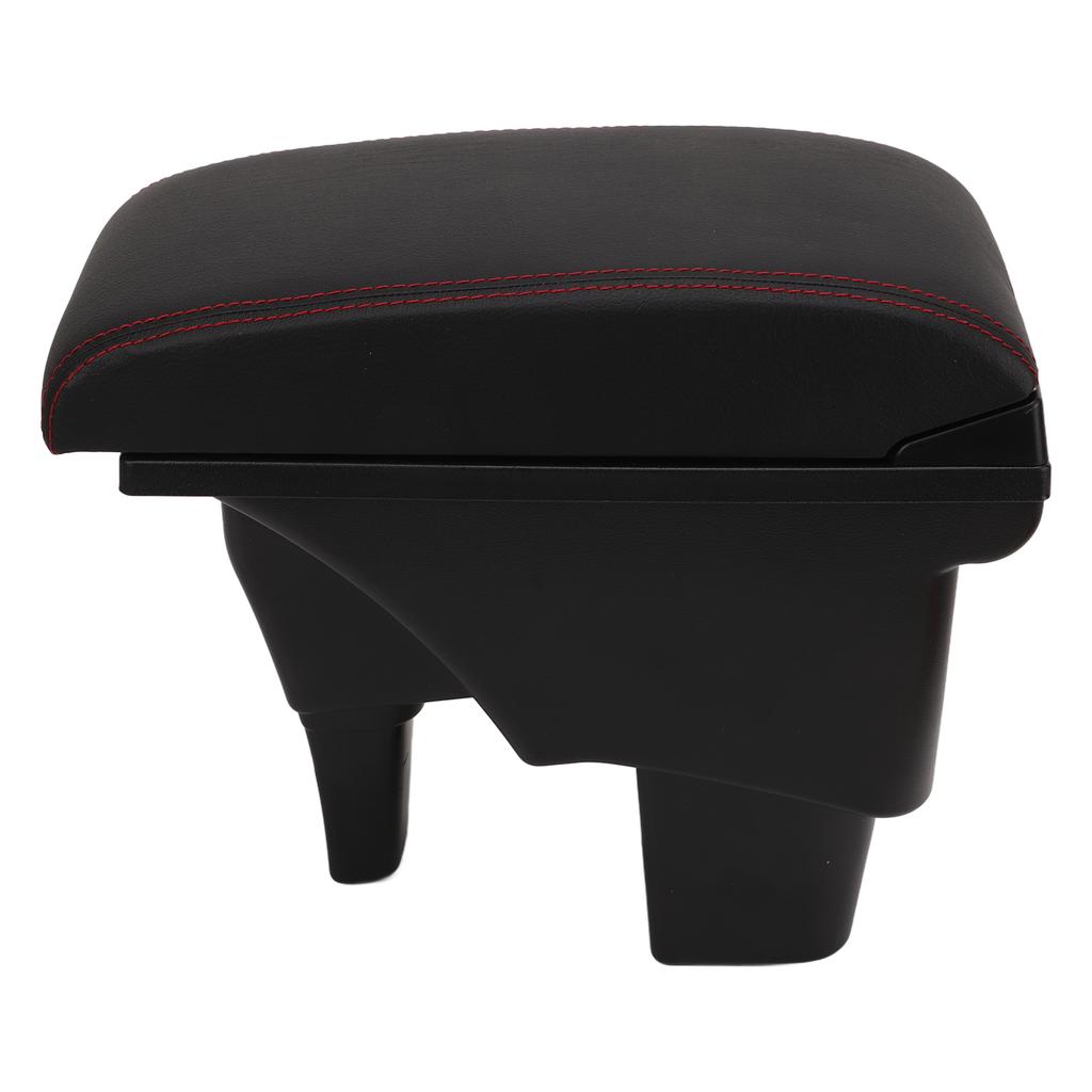Car Armrest Box Black Central Console Arm Rest Storage Box Red Stitch with USB Interface Replacement for Suzuki VITARA