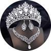Elegant Big Tiaras and Crowns Bridal Jewelry Sets for Women Prom Wedding Crown With Choker necklace earrings Pageant Tiara Set