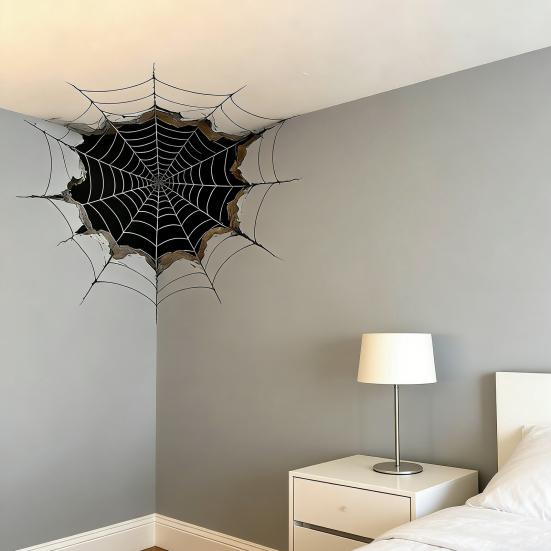 3D Eckwandkunst Optische Illusion Eckwandaufkleber Groß Abstrakt Abnehmbar Selbstklebend Wandaufkleber für Wohnzimmer Bürodeko