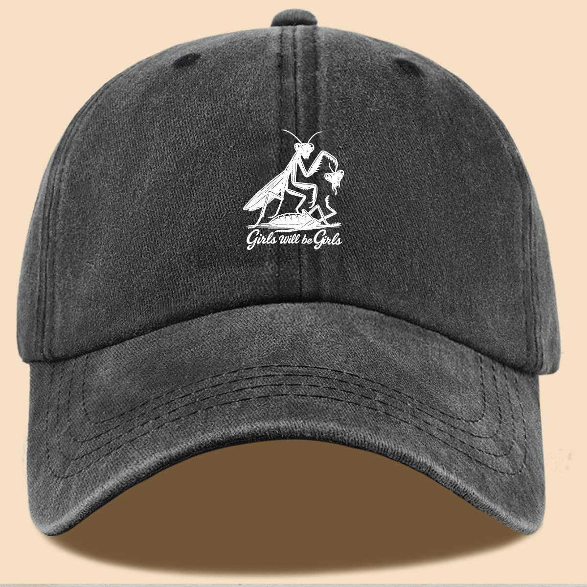 Printed baseball cap, peaked cap, trendy, personalized and versatile, unisex baseball cap, outdoor sports peaked cap чёрный