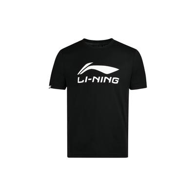 Feather Series Large Logo Print Quick-Dry Short Sleeve T-Shirt Men Tops Black AHSR789-5