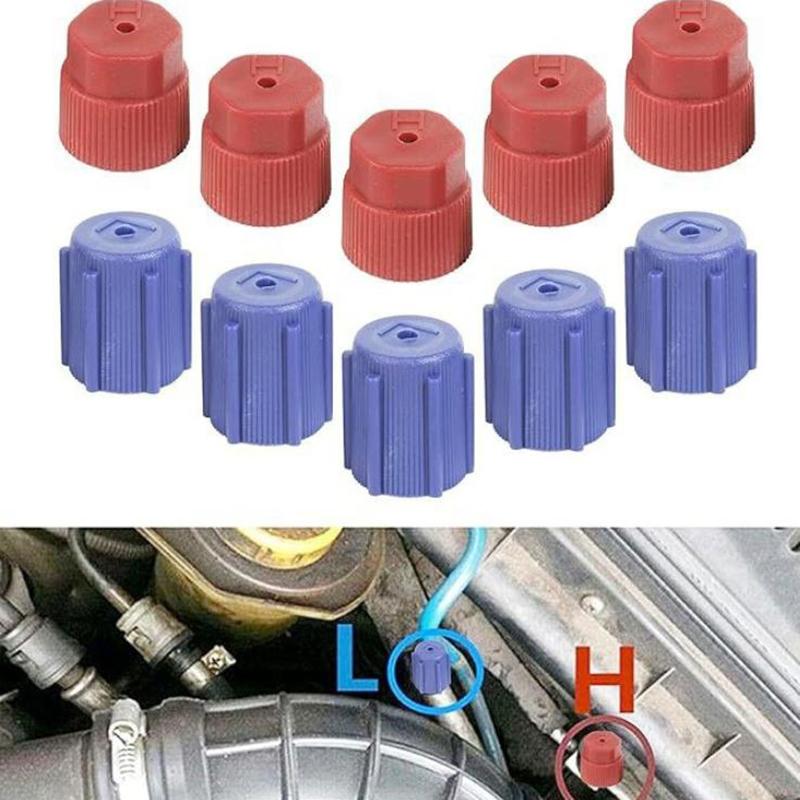 1set R134a Cap A/C Cap 13mm And 16mm Car Air Conditioning Service AC System Charging Port Caps Low Side And High Side