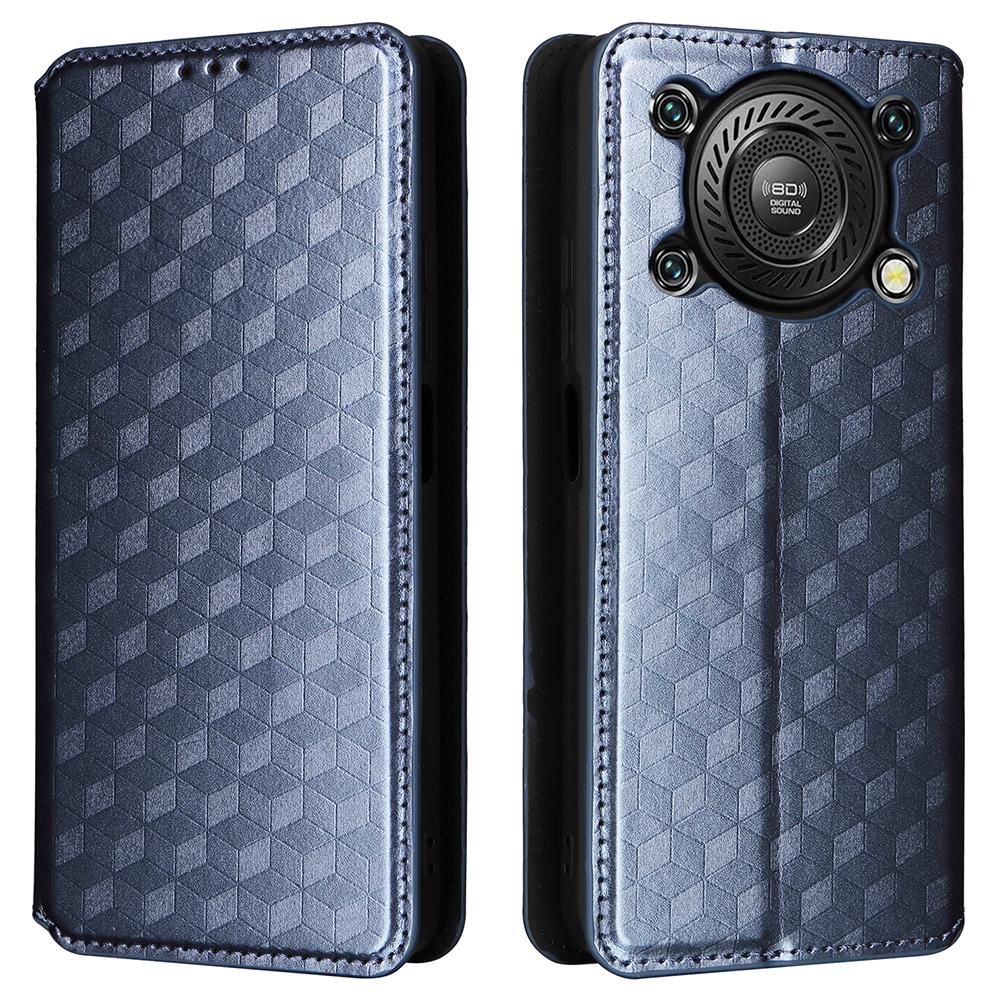 For Oukitel C60 Pro/C60 Case Wallet Rhombus Imprinted Leather Phone Cover