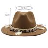 Woolen Top Hat, Minority Style Jazz Hat, Retro Flat-Brimmed Big Eaves Hat.