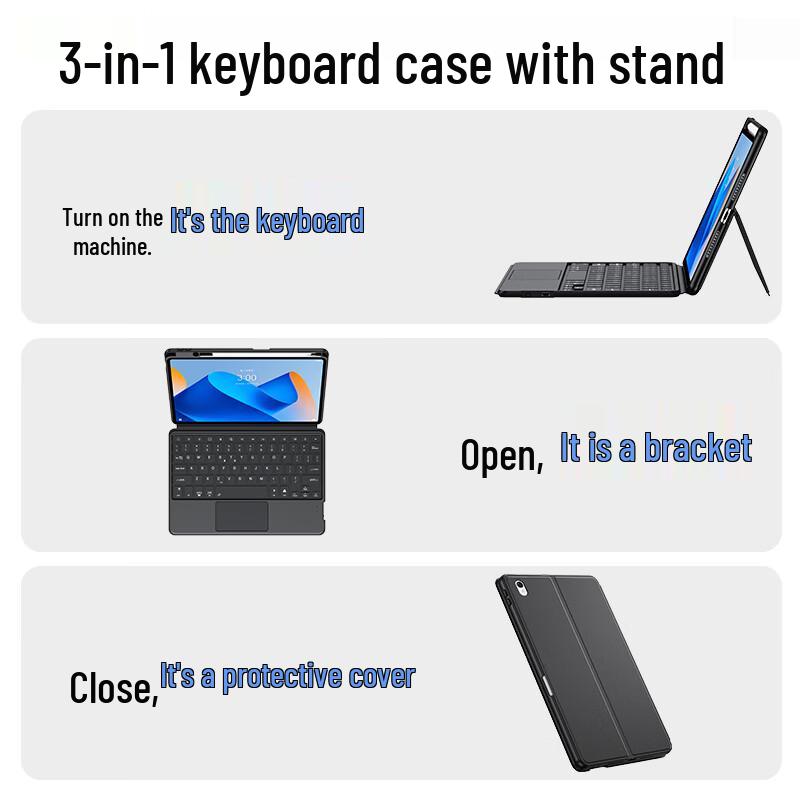 Smart Touch Bluetooth Keyboard Case for Huawei MatePad