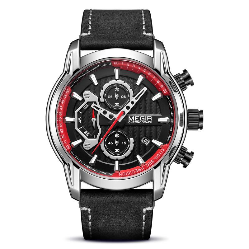 Men S Watch, Multifunctional Chronograph Leather Sports Quartz Men S Watch 2104G