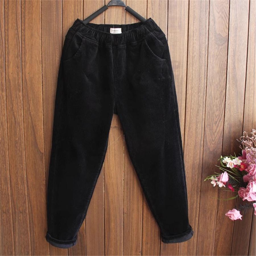 Winter Verdicken Baggy Haremshose Damen Hohe Taille Lässig Warm Samtgefüttert Hose Pantalones Schnee Kleidung Kord Ankle-length Spodnie