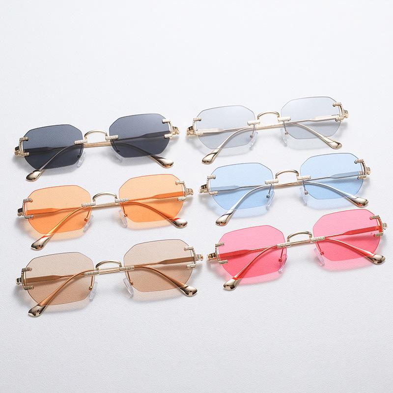 Mode Retro Metallrahmen Bunte Gläser Sonnenbrille Vintage Kleine Quadratische Rechteckige Sonnenbrille Herren Damen UV400 Brillen