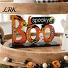 Rustic Halloween Table Centerpieces Wooden Tabletop Ornaments, Freestanding Solid Wood Letter Signs, Decorative Centerpiece Party Decor with