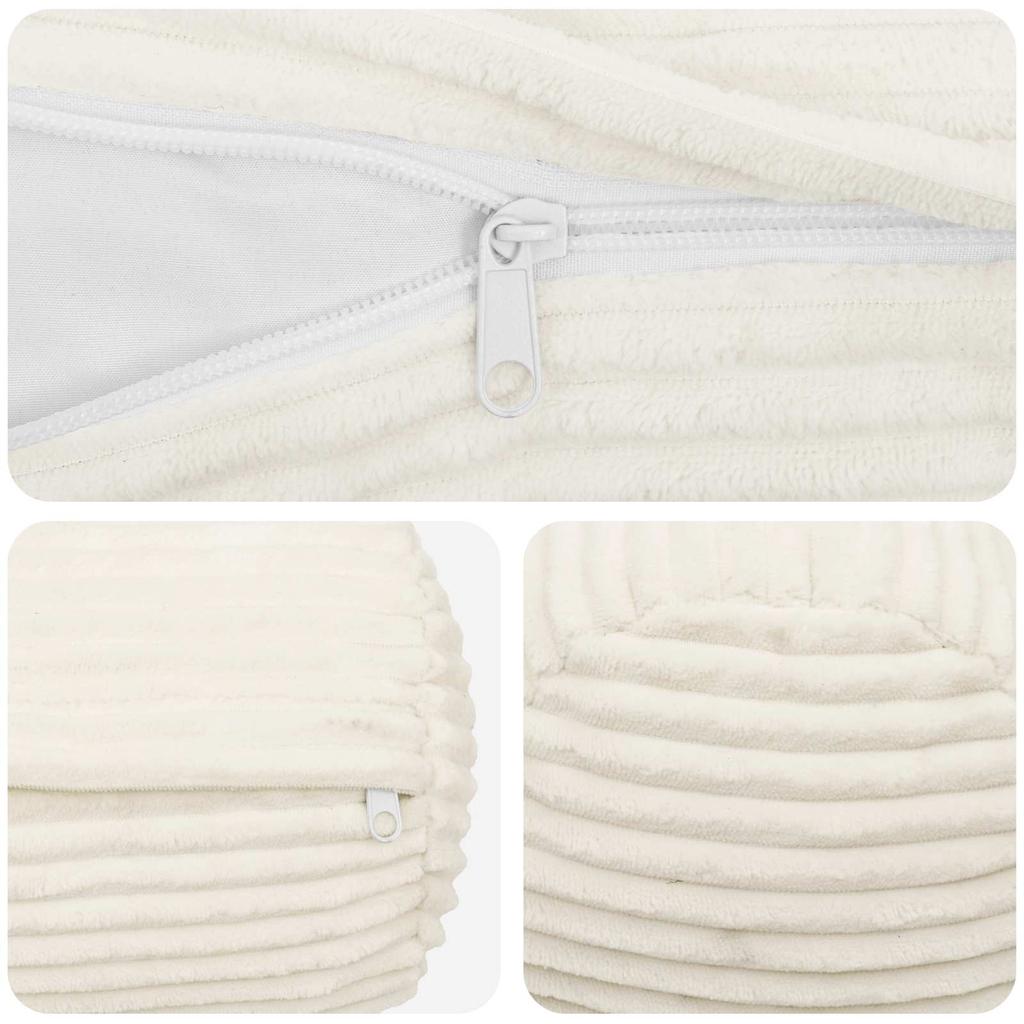 Pillow Cover 2 pcs HEERLEN Cream Ø 15 x 40 cm Cord