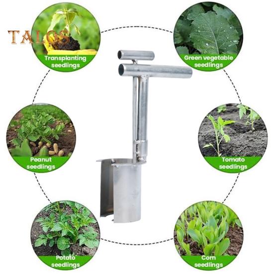 1/2 piezas de transferencia de plantas de suelo de acero inoxidable, dispositivo de transferencia de plantas, mango antideslizante, herramienta de siembra resistente a la oxidación, trasplantador universal