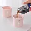 Pink Calligraphy Silver Inlay Mug - Cute Hand-Grip Coffee, Tea, Cola Cup for Couples