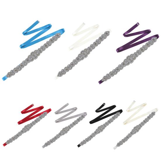 Bridal Belt Shining Rhinestone Handmade Bead Tear Resistant Bridal Sash for Wedding