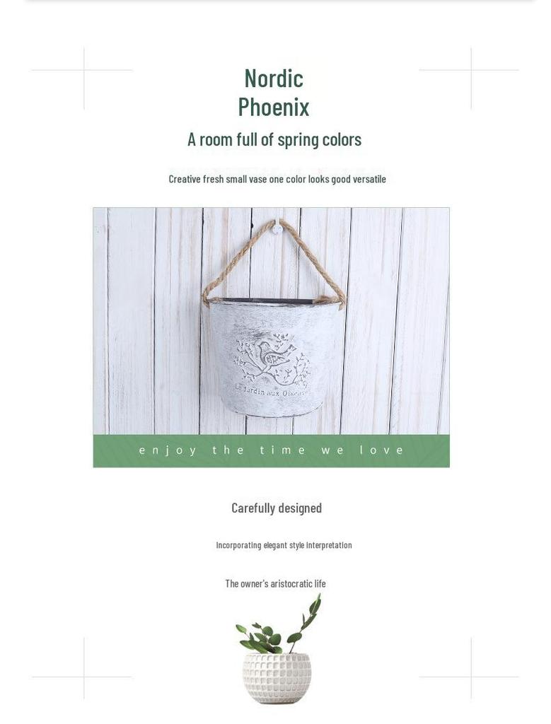 Wall-Mounted Iron Flower Pot Basket - Simple Balcony Decor