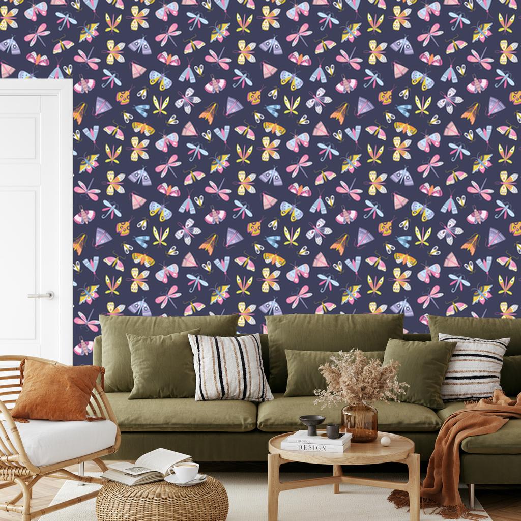Colorful Butterflies Wallpaper for Living Room and Bedroom 50x1000