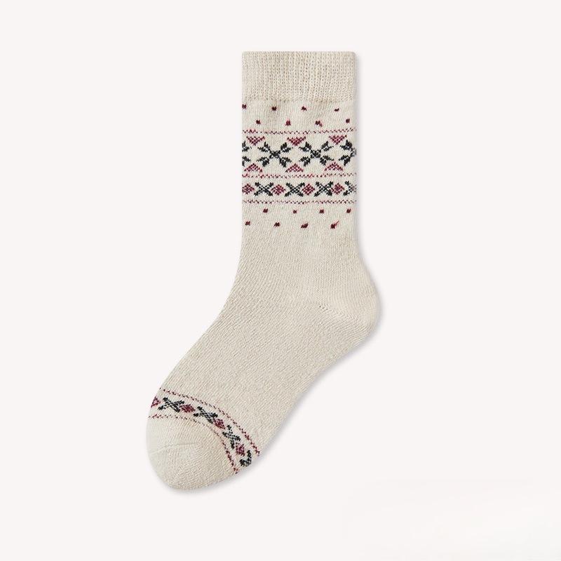 Retro Fel Island Children's Socks - Warm and Cozy Winter and Autumn Thickened Wool Socks with Added Insulation, Comfortable Mid-calf Length Socks