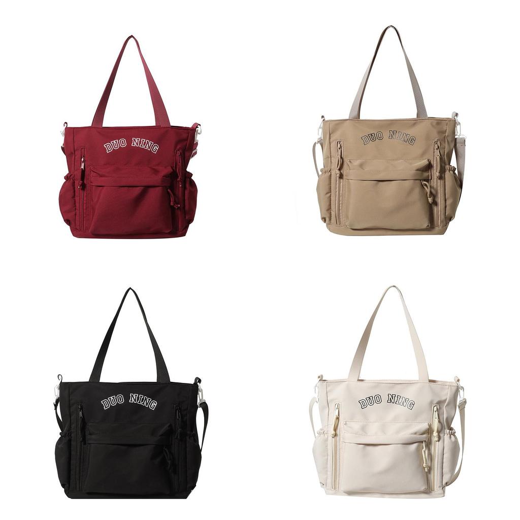 Canvas Tote Bag For Students Large Capacity Street Style With Print For Daily Use