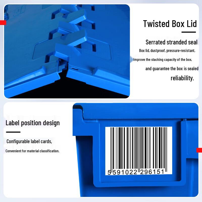 POWERKING PK64450 Nestable Plastic Storage Box with Lid