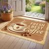 Vintage Coffee Print Doormat, Non-Slip Floor Mat Retro Kitchen Rug for Entryway Living Room Coffee Shop Decor