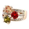 Women's Luxury Cubic Zirconia Crystal 9K Gold Plated Ring Cocktail Party Jewelry