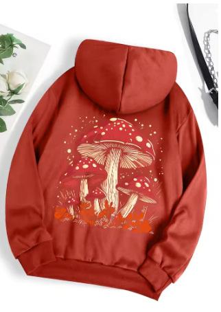 Fashion Women's T-Shirt Red Mushroom Personality Graphical Hoodie For Loose Sweatshirts Casual Sweatshirts Fashion Hooded
