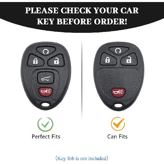 For Chevrolet Key Fob Cover, Soft TPU Protection Car Key Case Compatible with Chevy Suburban Tahoe Traverse Buick Enclave Cadillac Escalade GMC