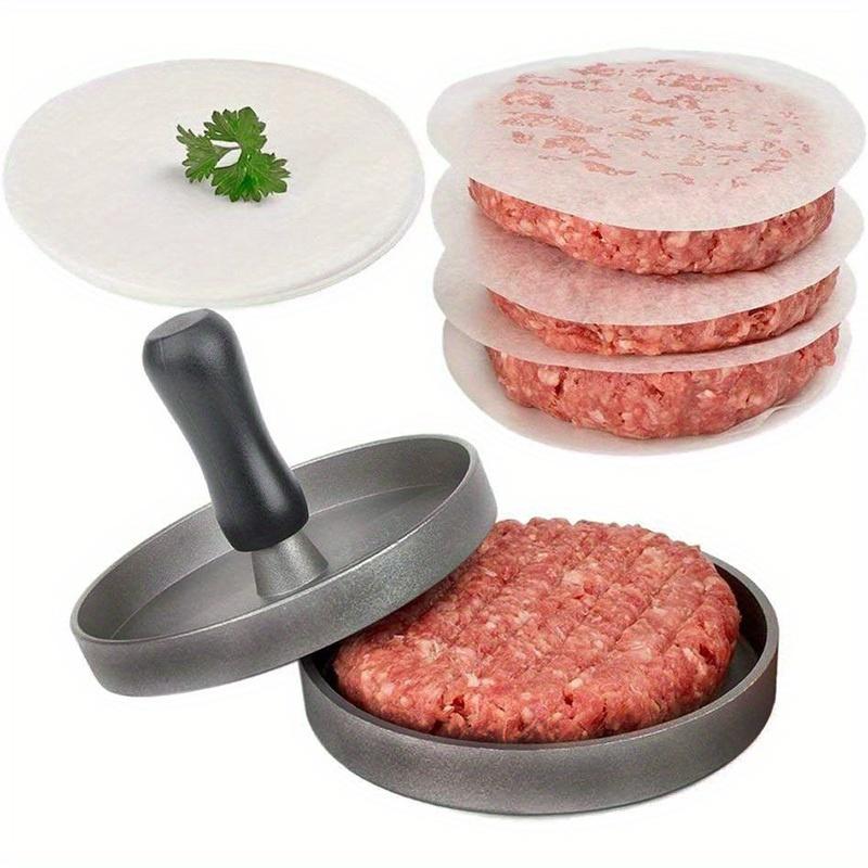 1 Hamburger Press Mold with 100 Hamburger Papers, Non-Stick Patty Maker for Beef and Veggie Burgers