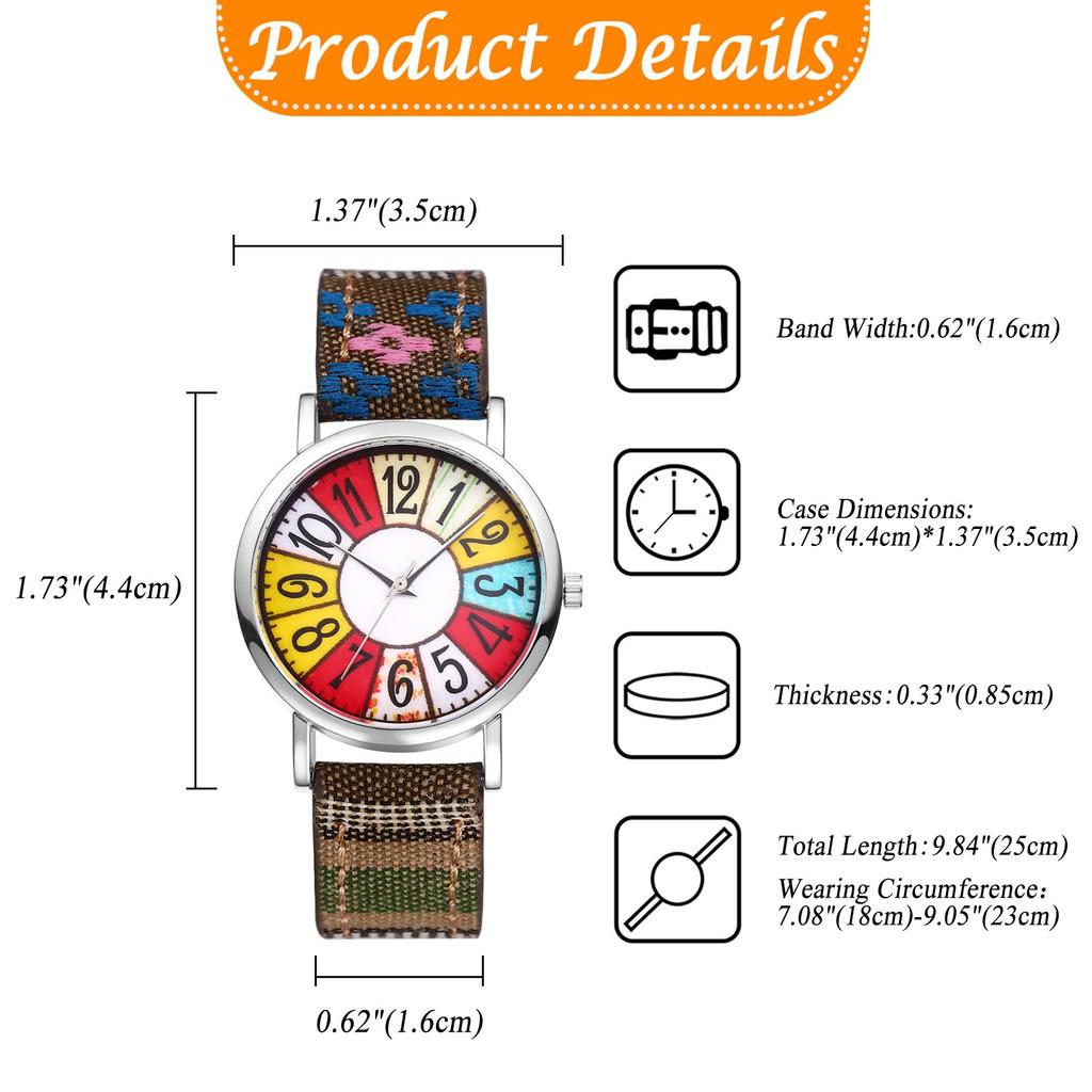 Bohemian Watch with Genuine Leather Antique Analog Waterproof Quartz Cute Fashion Watch for Women Perfect Gift for Day Women's Strap, Design Display,