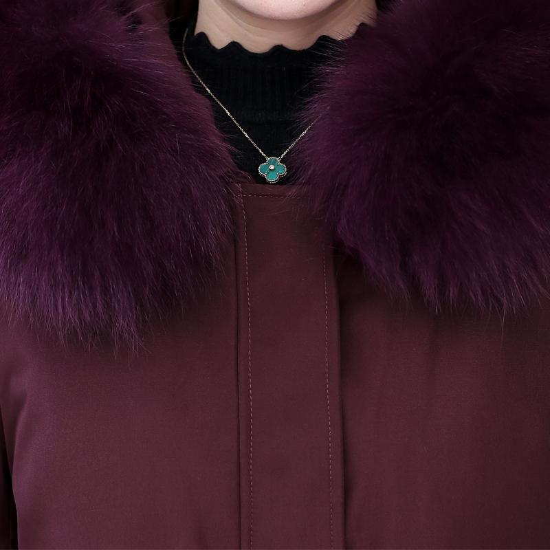 Real Fur Collar Middle Age Women's Puffer Jackets Winter Vintage Parkas Hooded Liner Detachable Plus Size Thick Warm Long Down Coats Woman Outerwears