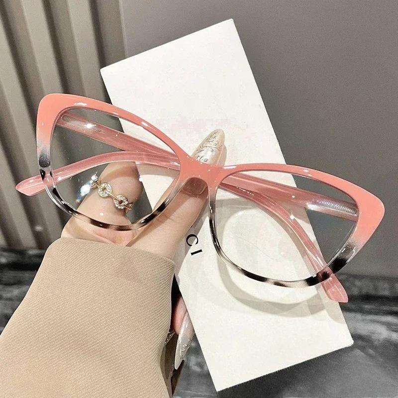 for Women's Latest Fashion Cat-eye Large Frame Presbyopic Eyeglasses Neutral Fashion Anti-blue Light High Definition Reading Eyeglasses