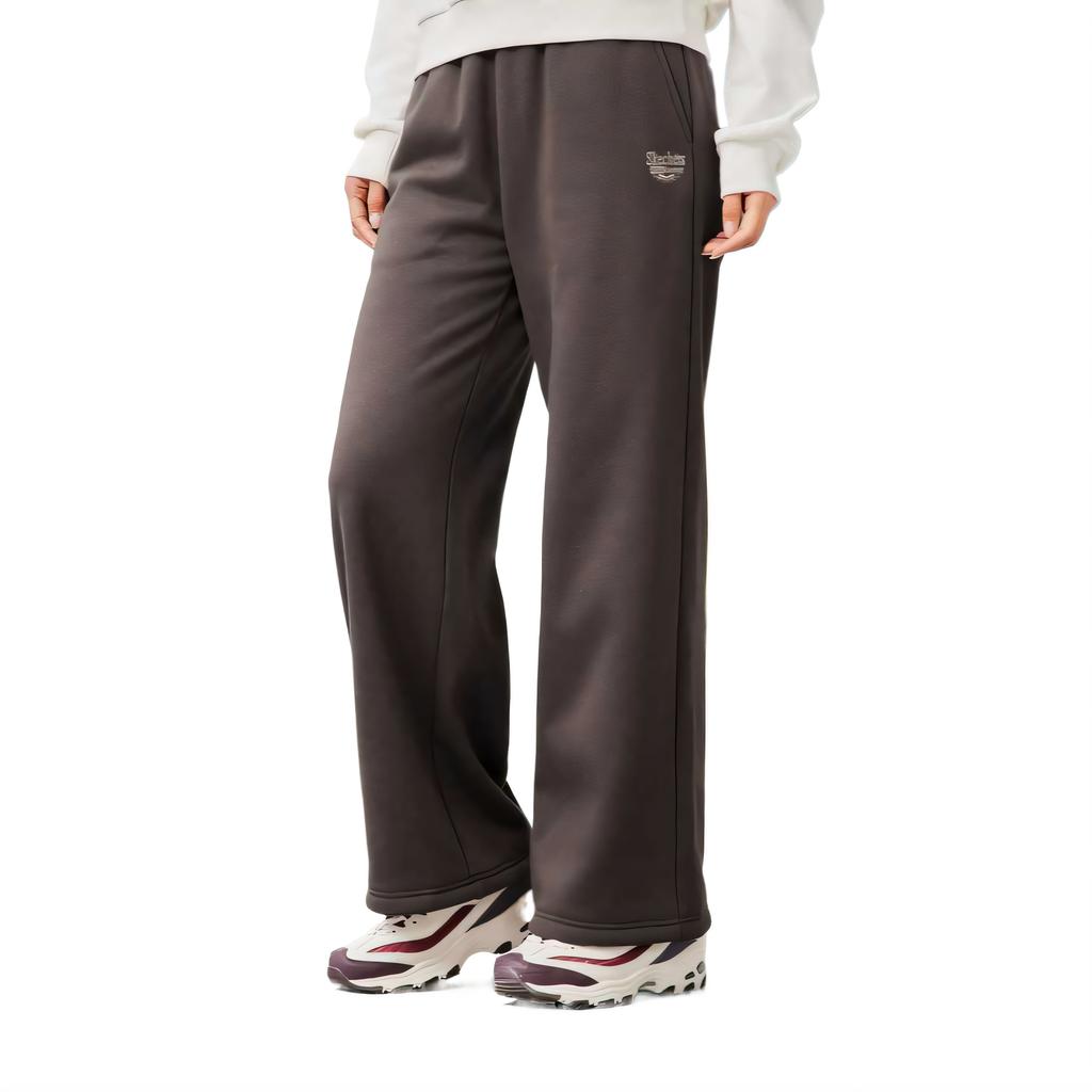 Skechers Loose Elastic Soft Breathable Fleece Knitted Sports Pants Women bottoms L325W059-05U5