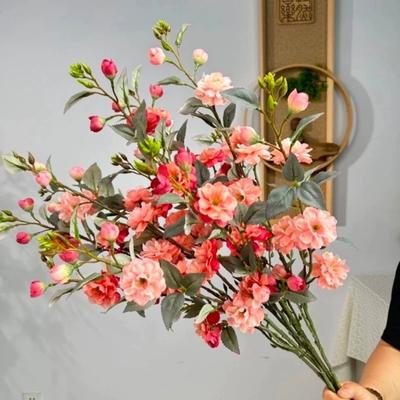 90cm Künstliche Blume Seide Simulation Pfirsichblüte Sträuße für Zuhause Tisch Hochzeitsbogen Party Hintergrunddekoration Kunstblume