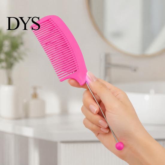 Hair Styling Comb DIY Beaded Comb, Fine Teeth Rat Tail Customizable with Blank Bar, Plastic Detangling for Men Women Stylist