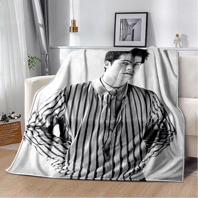 3D Dylan O’Brien DOB Actor Soft Plush Blanket,Flannel Blanket Throw Blanket for Living Room Bedroom Bed Sofa Picnic Cover Gift