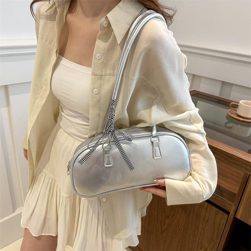 Trendy Summer 2024 Korean Style Pu Handbag For Women With Bowknot Accent