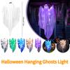 Halloween Hanging Ghosts Light Battery Powered Lighted Ghost Horror Props Glowing Door Hanging Ghost for Horror Decoration Light
