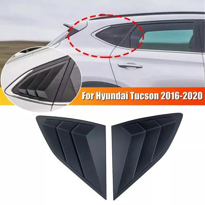 For Hyundai Tucson 2016- 2Pcs Car Rear Window Side Vent Shutter Louver Cover Trim Black Carbon Fiber Exterior Accessories