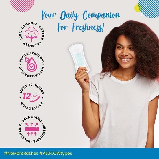 PINQ POLKA Super-Soft Ultra Slim Pantyliners for Intimate Hygiene of Women, Regular(155mm) and Large(180mm) - Pack of 2-50 Pieces