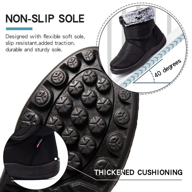 Warm Women's Snow Boots with Velcro Closure Waterproof Oversized Women's Boots Casual Women's Footwear