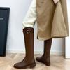 Fashion Black Elegant with Low Heels Shoes for Woman Long Brown Women's Boots Winter Knee High Shaft Stylish Lastest Price Goth