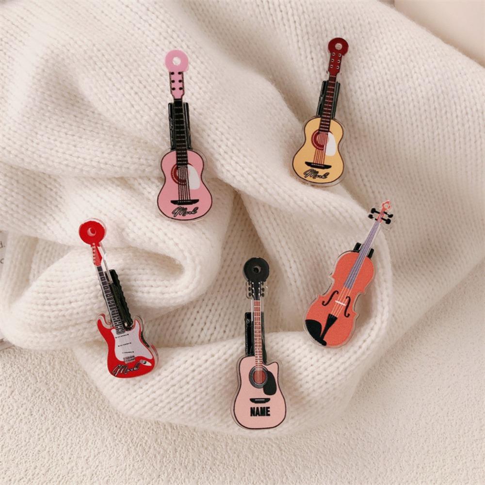 

Ins Violin Hairclip Sweet Duckbill Clip Gift Guitar Hair Clip Daily жёлтый