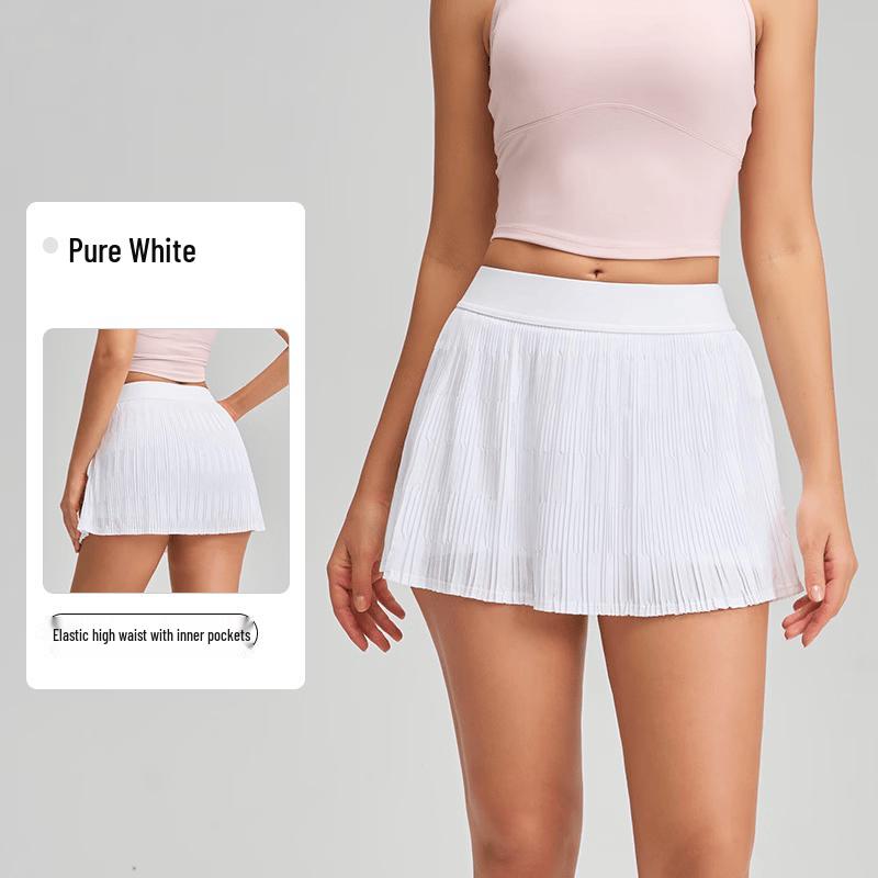 

Qiaogrui Women s Faux Two-Piece Pleated Outdoor Skort DK-3032W S