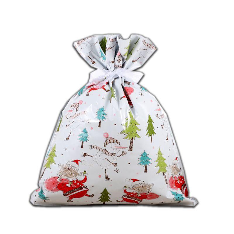 Adorable Large Christmas Gift Bag Set With Ribbon Perfect For Holiday Candy Storage And Wrapping Needs