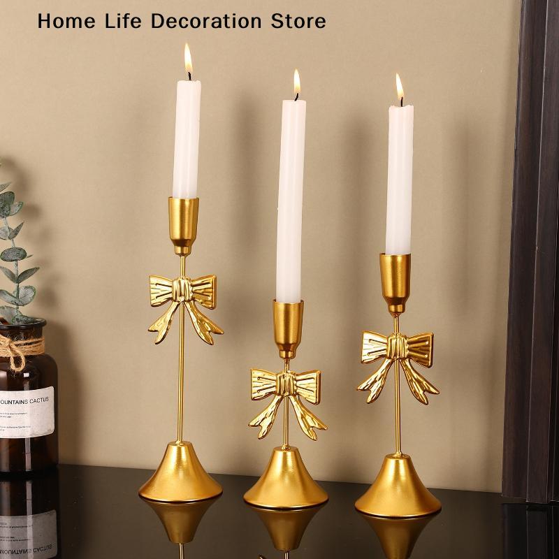 Vintage Candlestick Holders Kit Brass Gold Candlestick Set Candle Holders Decorative Candlestick Stand For Wedding Party Dinning