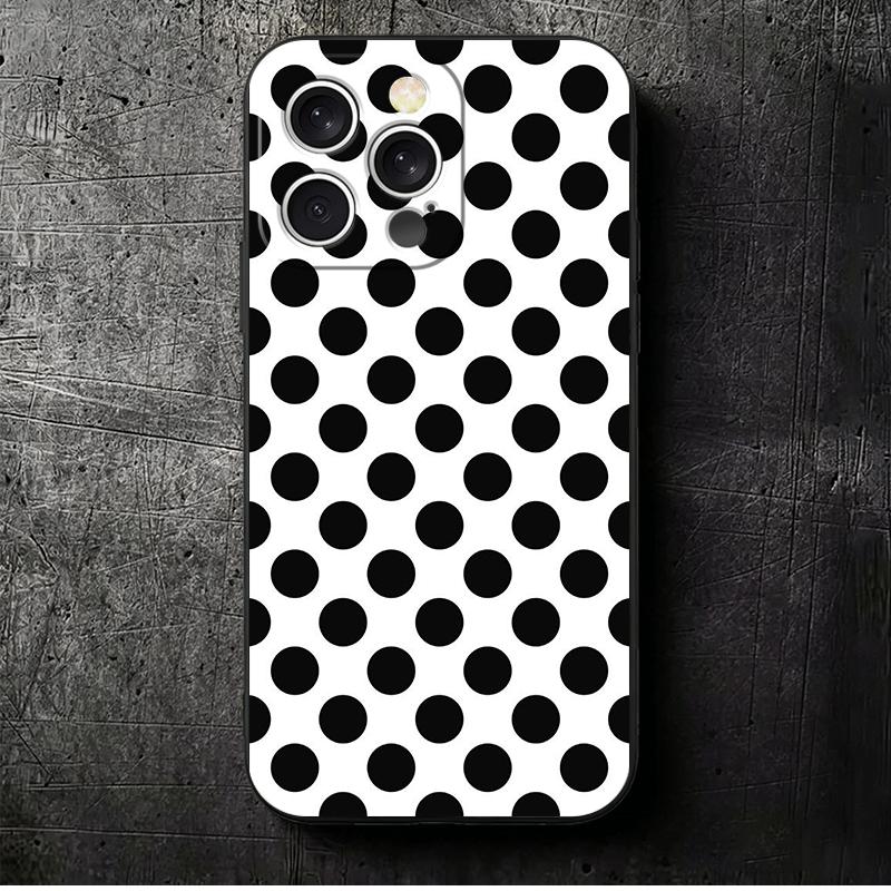 

Polka Dots Art Fashion Desgin Soft Phone Case for iPhone 16 16E 17 Air 15 Pro Max 14 Plus 13 Mini 11 12 7 Black Cover Back Shell iPhone 16E