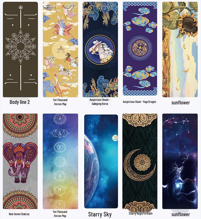 Women's Foldable Non-slip Natural Rubber Yoga Mat with Cloth Cover