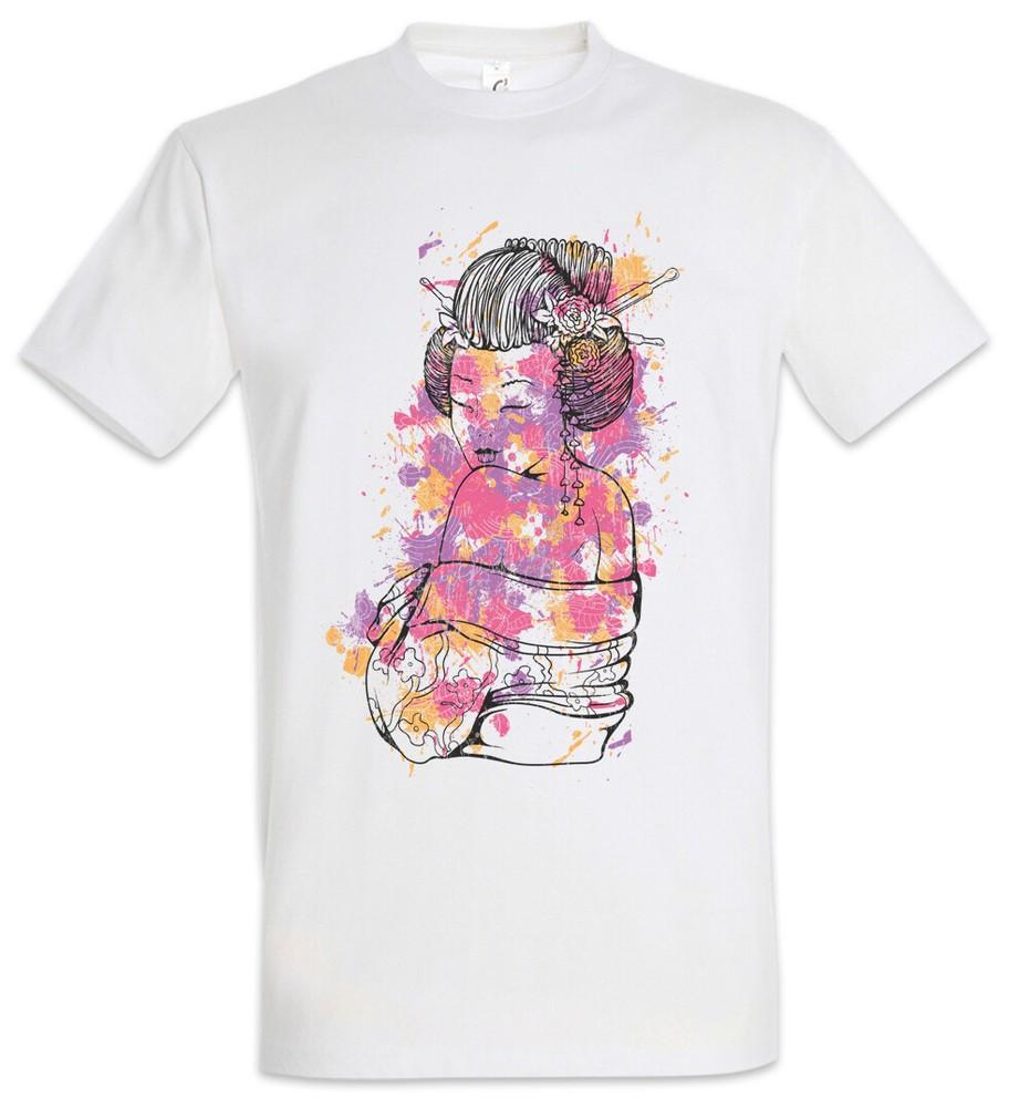 

Geisha With Colored Ornaments T-Shirt Japan Asia Japanese Tattoo Tattooist Holi 4XL